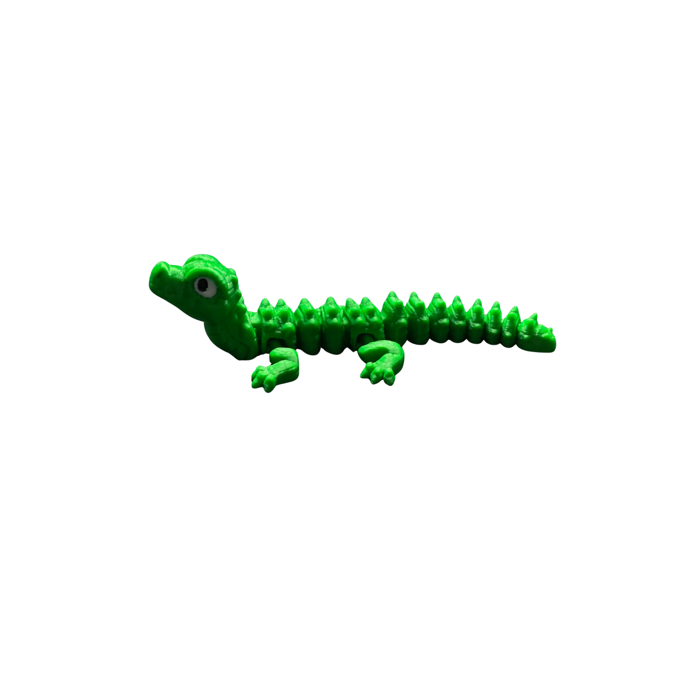 BuildInk Articulated Alligator Fidget Toy - Cute Green Flexi Crocodile 3D Printed