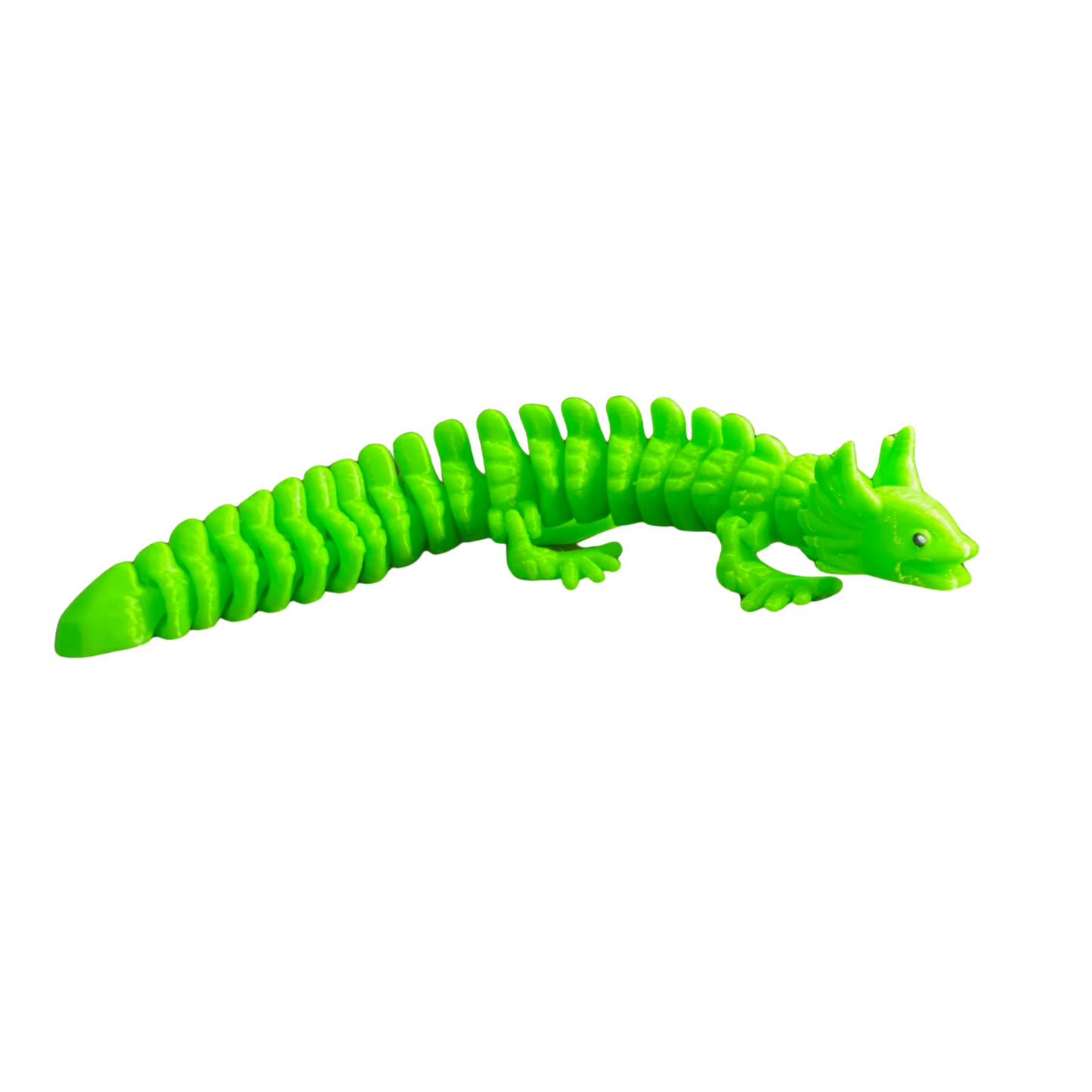 Premium Large Articulated Axolotl - 3D Printed Flexible Fidget Toy - Vibrant (10-Inch)