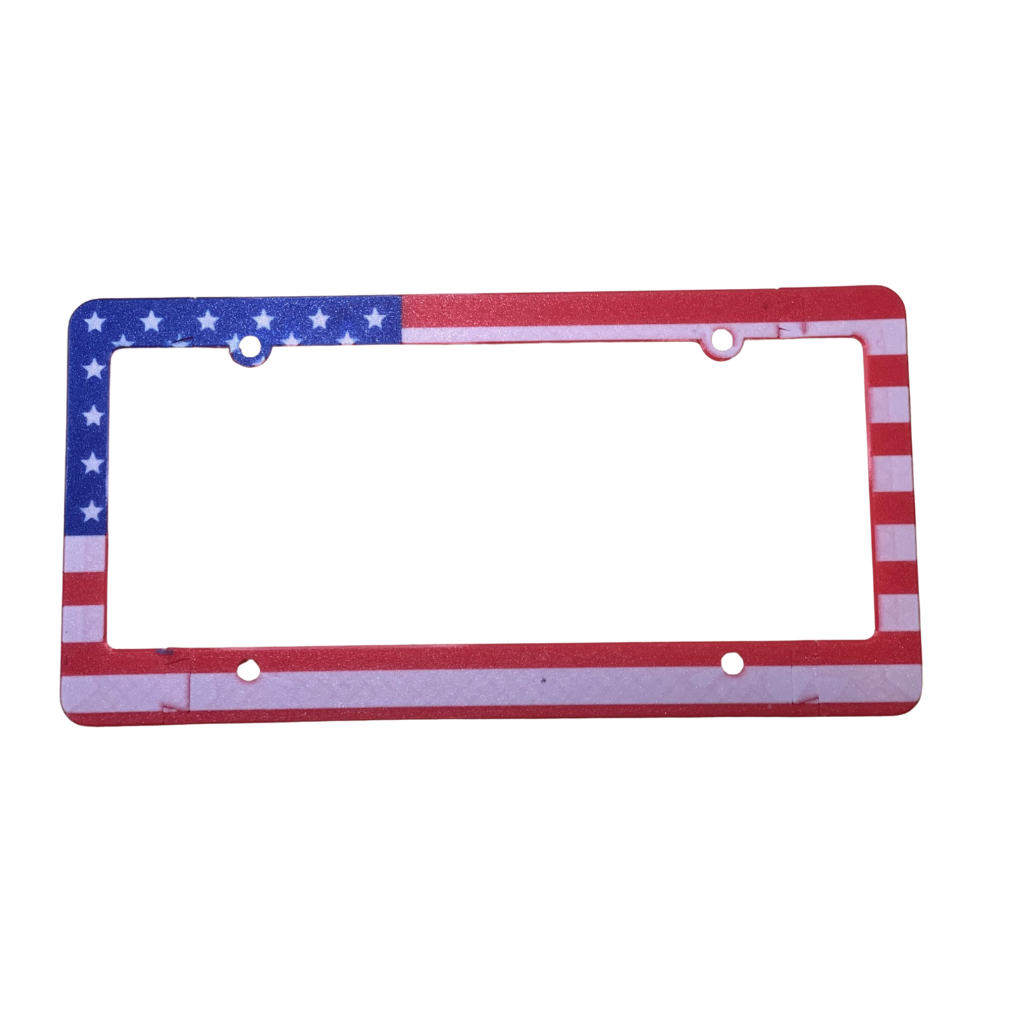 American Flag License Plate Frame - Patriotic Glitter Shine!
