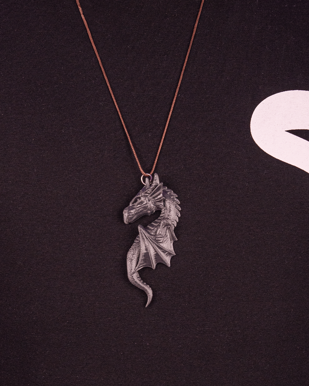 Bonded by Fire Dragon Pendant Necklace – 3D Printed Fantasy Dragon Jewelry – Gothic Mythical Necklace – Unisex