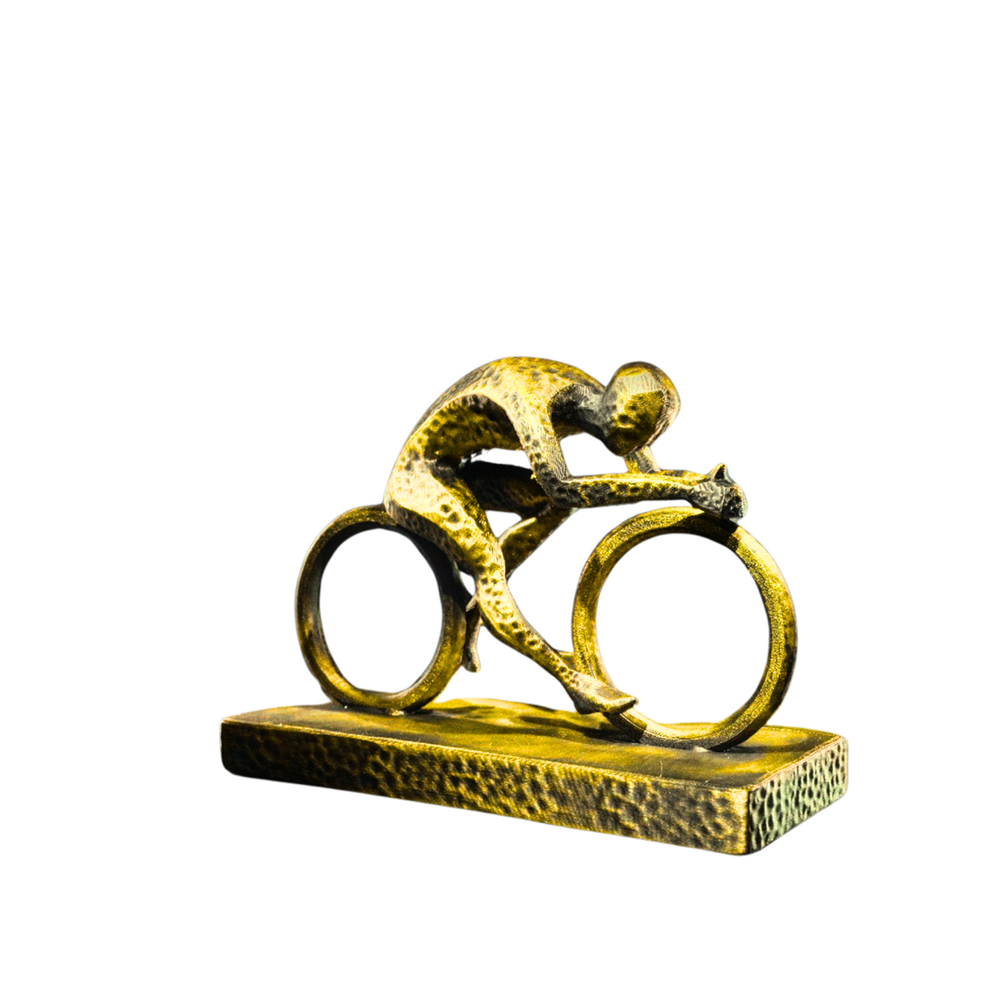 3D Cyclist Yellow Look Desk Art