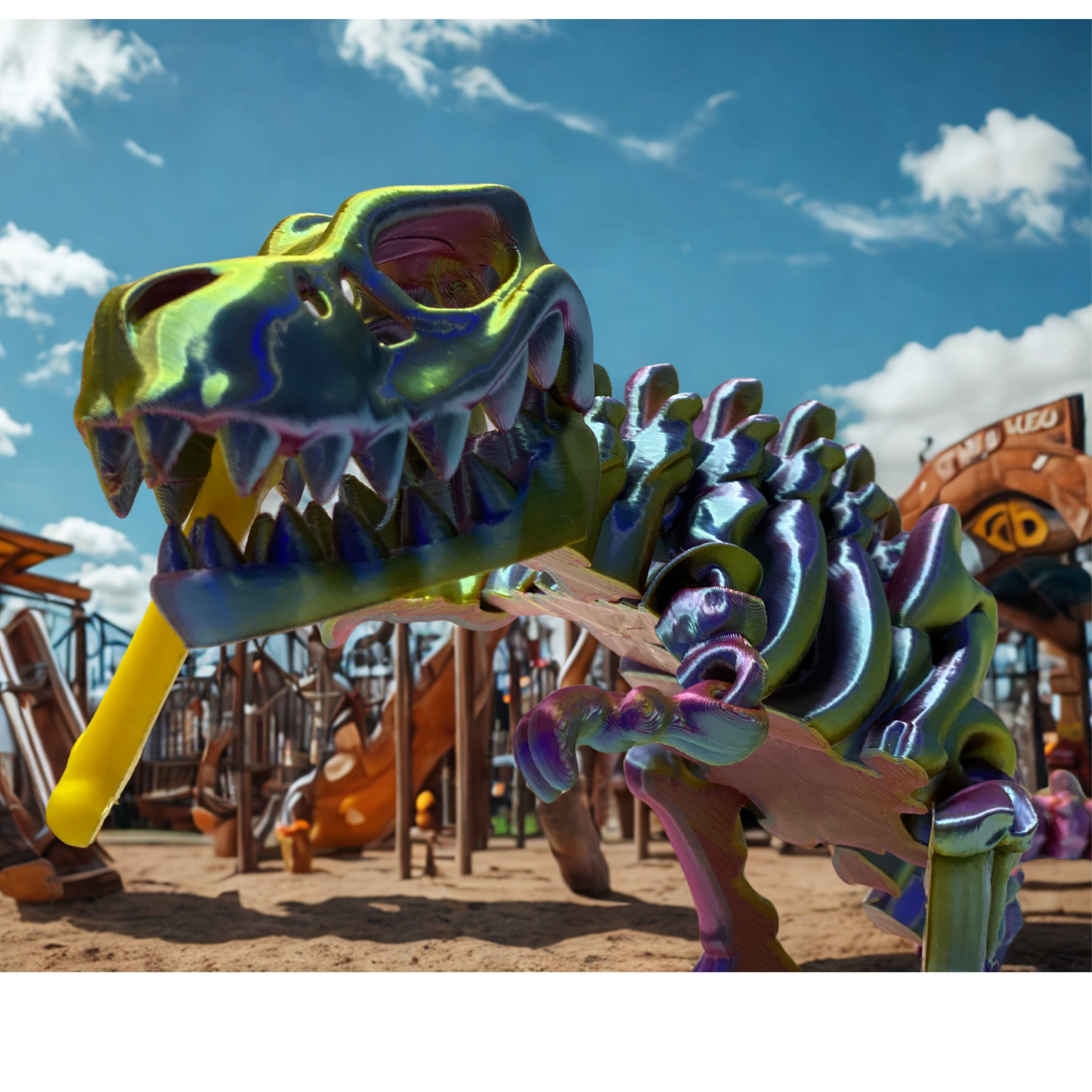 3D Printed Articulated T-Rex Skeleton β 10" & 8" β Multicolor or Solid Options