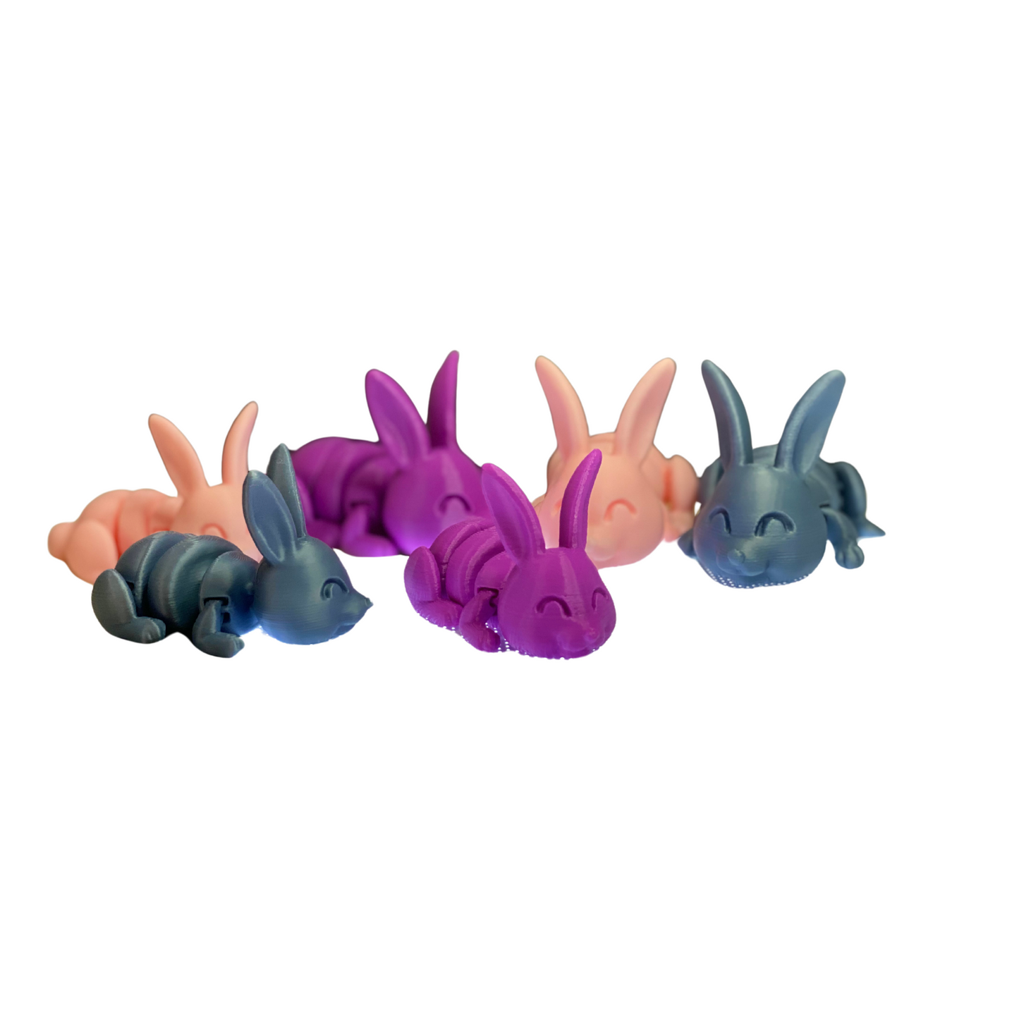 π° Mini 3D Printed Bunny Set β 2 Bunnies (One Big, One Small) β Random Colors