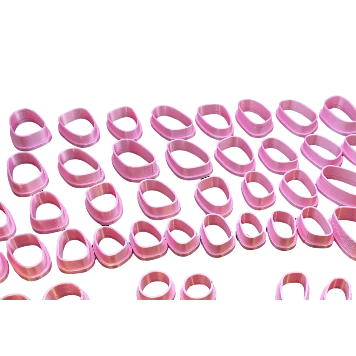 Pebble Drop Clay Cutter β 80 Piece Polymer Clay Cutter Set β Organic Shape Cutters β Pink & White β Jewelry & DIY Tools