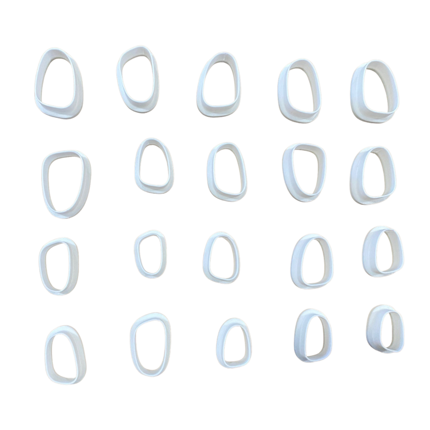 Pebble Drop Clay Cutter β 80 Piece Polymer Clay Cutter Set β Organic Shape Cutters β Pink & White β Jewelry & DIY Tools