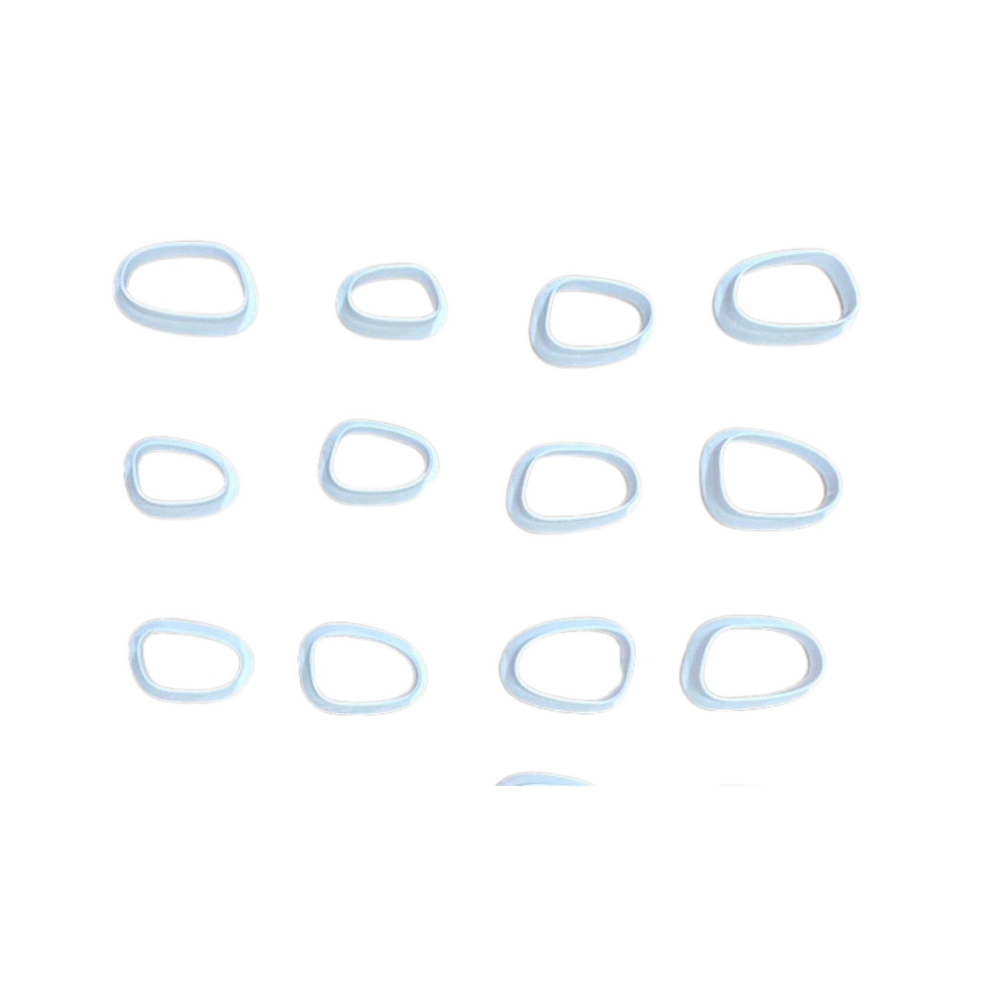 Pebble Drop Clay Cutter β 80 Piece Polymer Clay Cutter Set β Organic Shape Cutters β Pink & White β Jewelry & DIY Tools