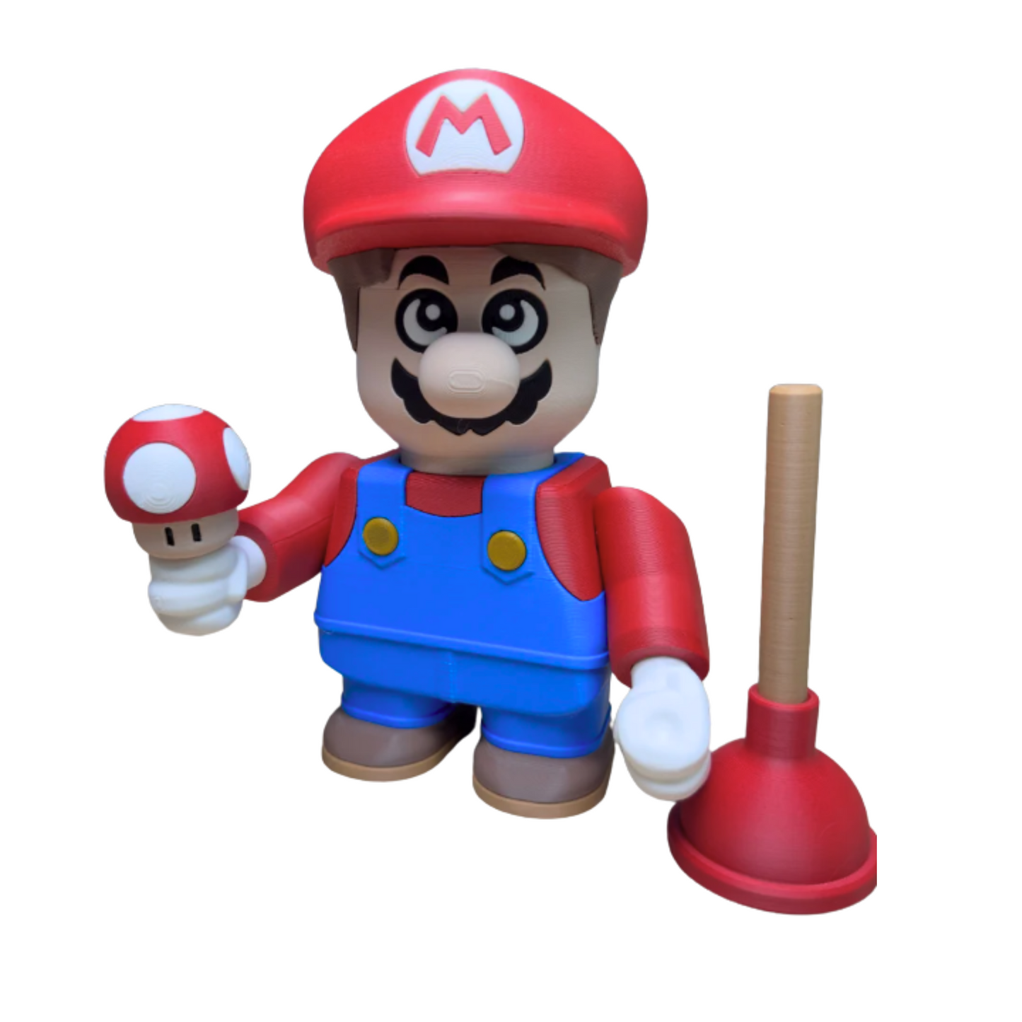 BuildInk™ DIY 3D Printed Plumber Figure Kit – Cartoon Display Toy – 40+ Parts – Easy Assembly