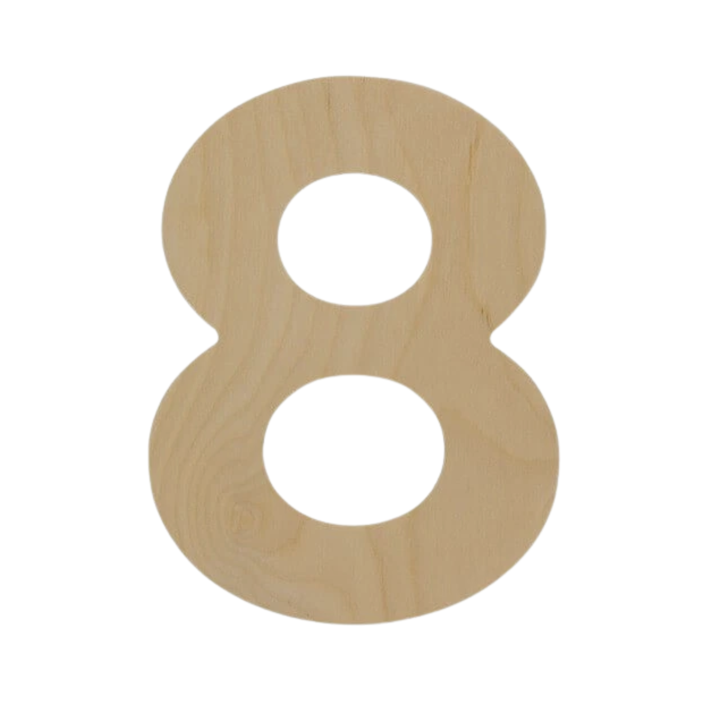 Wooden Number Cutout 8" – 3mm Baltic Birch – Unfinished Craft Decor