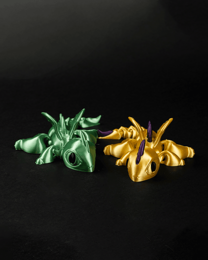 2 Pack Articulating Mystery Baby Dragon | 3D Printed Flexible Fidget Toy