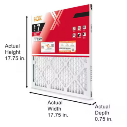 18 in. x 18 in. x 1 in. Allergen Plus Pleated Air Filter FPR 7, MERV 11 (2-Pack)