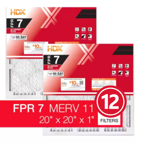 20 in. x 20 in. x 1 in. Allergen Plus Pleated Furnace Air Filter FPR 7, MERV 11 (12-Pack)