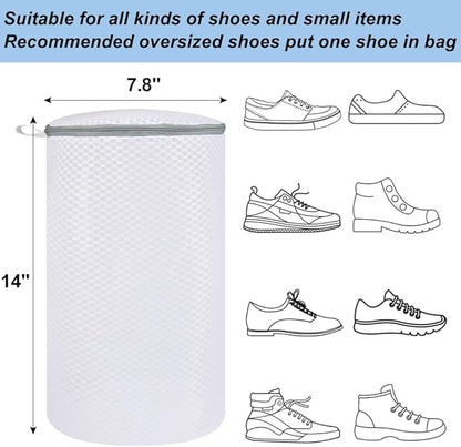 1pc Durable Polyester Mesh Laundry Bag for Sneakers, Running Shoes, Socks & Bras - Zippered Washing Machine Shoe Storage Bag, Travel Organizer