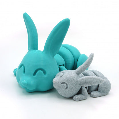 🐰 Mini 3D Printed Bunny Set – 2 Bunnies (One Big, One Small) – Random Colors