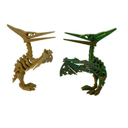 3D Printed Articulated Pteranodon Skeleton – 3" Tall – Random Color
