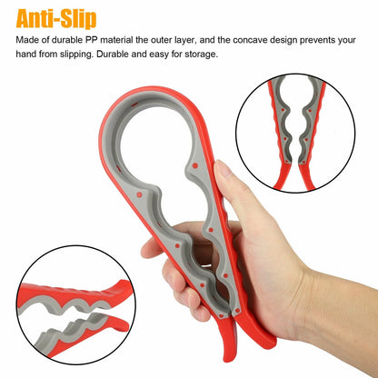 Set, 4-in-1 Rubber Can and Lid Open Gripper, Silicone Pad,Easy Multi Kitchen Tools