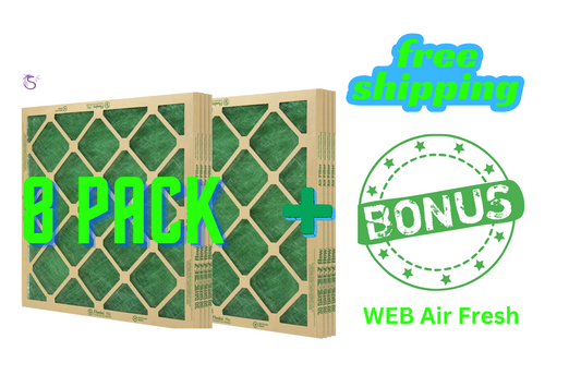 Flanders Clean Air Solution: 8-Pack MERV 1 Filters + FREE Web Freshener Bonus