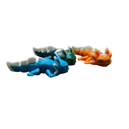 BuildInk 3-Pack Cute Articulated Axolotl Fidget Toys