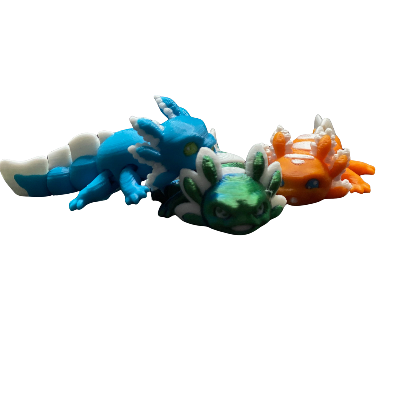 BuildInk 3-Pack Cute Articulated Axolotl Fidget Toys