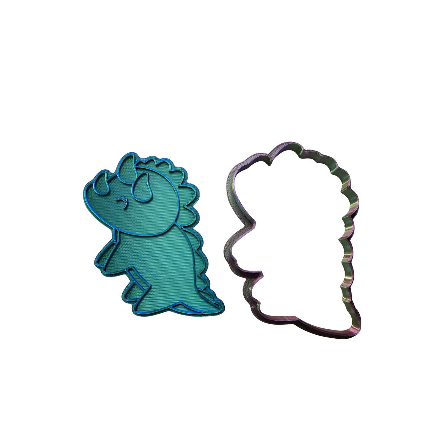 BuildInk Dinosaur Cookie Cutter Set – 3D Printed Dino Shapes – Triceratops, Stegosaurus, Brontosaurus – Multi-Color PLA Cutters for Fun Baking or Crafts