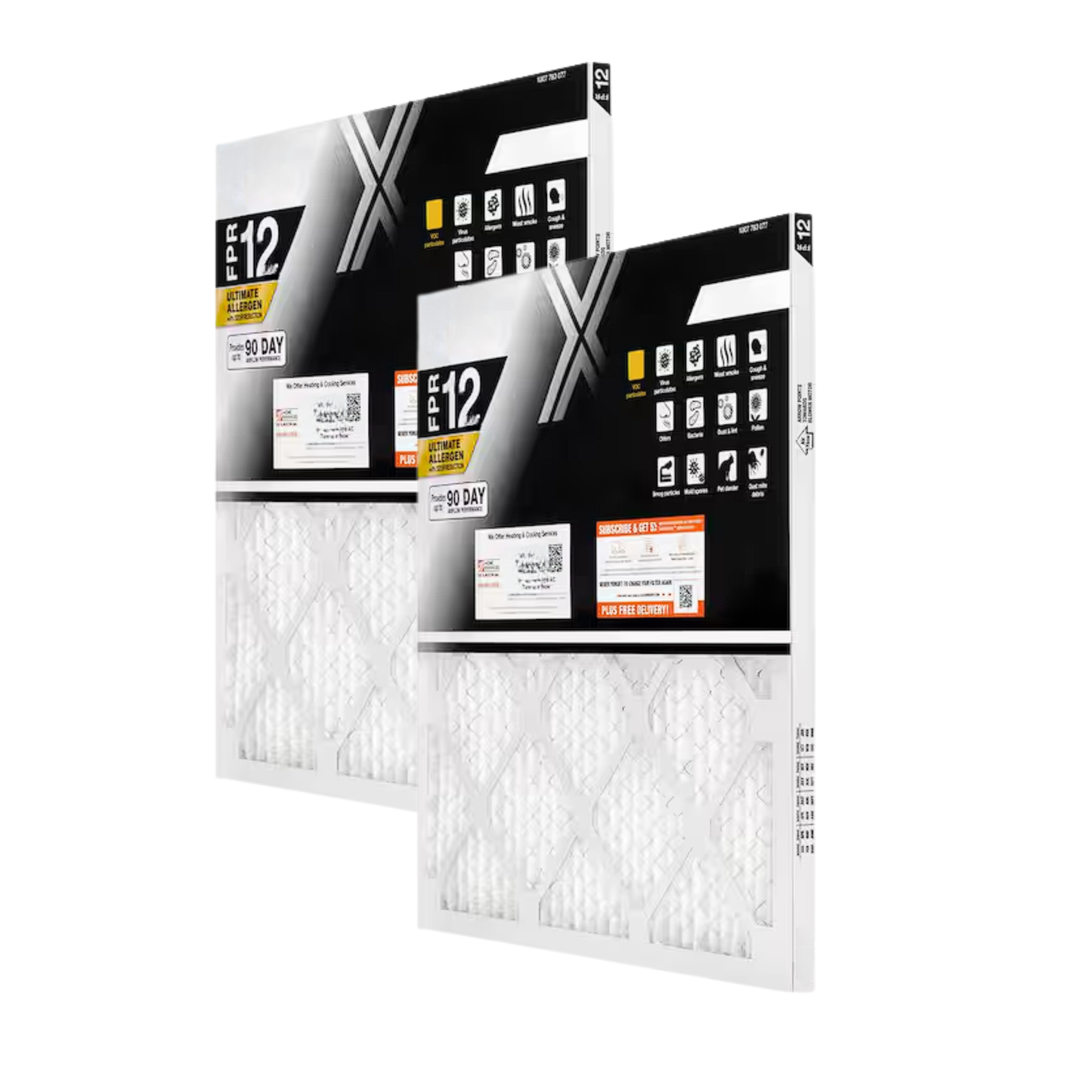 17.5x17.5x1 2-pack of MERV 12 Air Filters