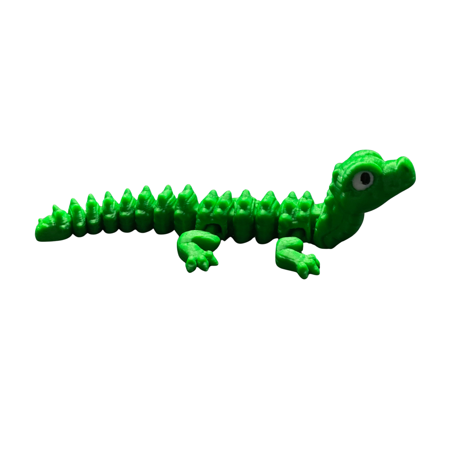 BuildInk Articulated Alligator Fidget Toy - Cute Green Flexi Crocodile 3D Printed