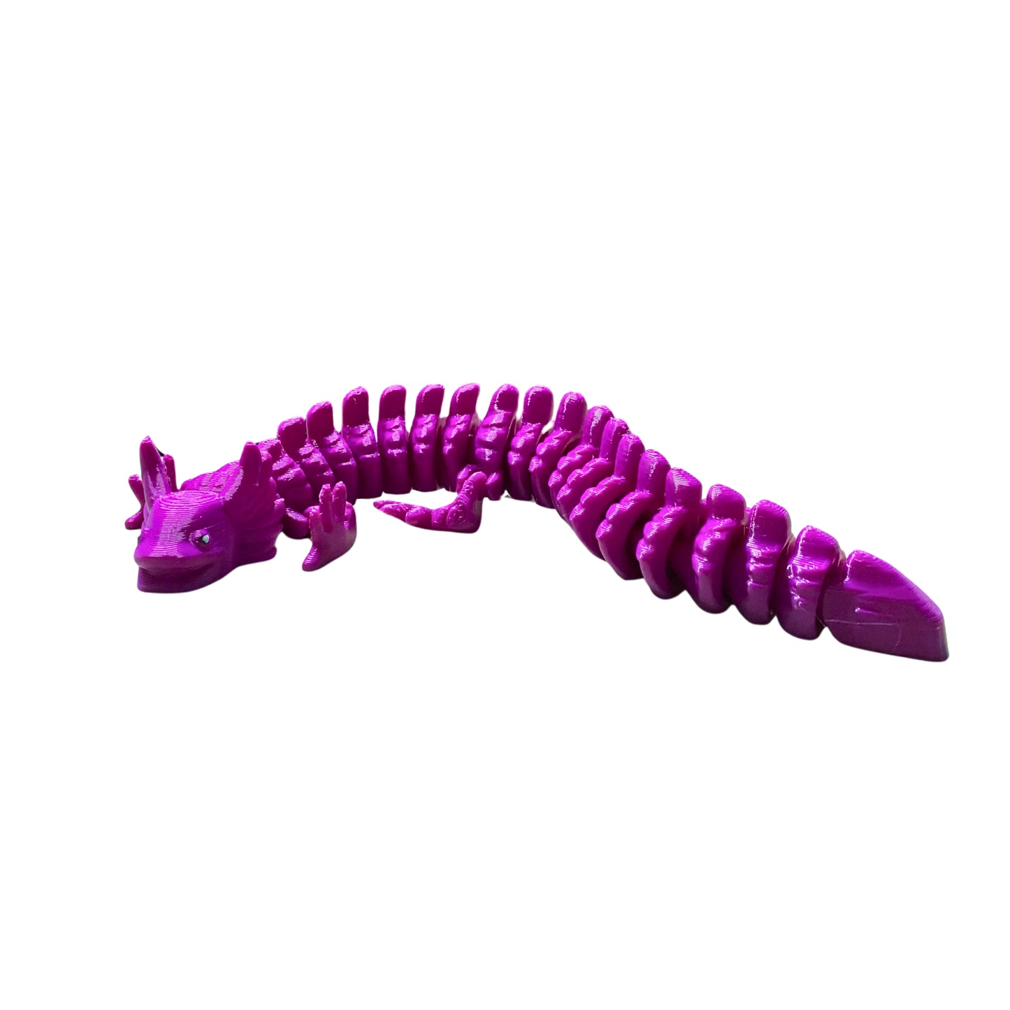 💜 12-Inch Flexible Articulated 3D Dragon - Vibrant Purple Fidget Toy 🦎