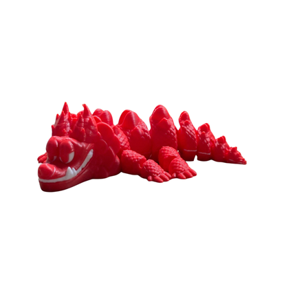 Fire Red Flexible Articulated 3D Crocodile / Lizard