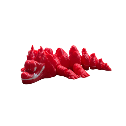 Fire Red Flexible Articulated 3D Crocodile / Lizard