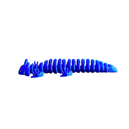 3D Printed Articulated Axolotl - Flexible Fidget Toy - Vibrant Blue Figure