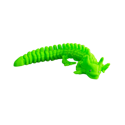 Premium Large Articulated Axolotl - 3D Printed Flexible Fidget Toy - Vibrant (10-Inch)