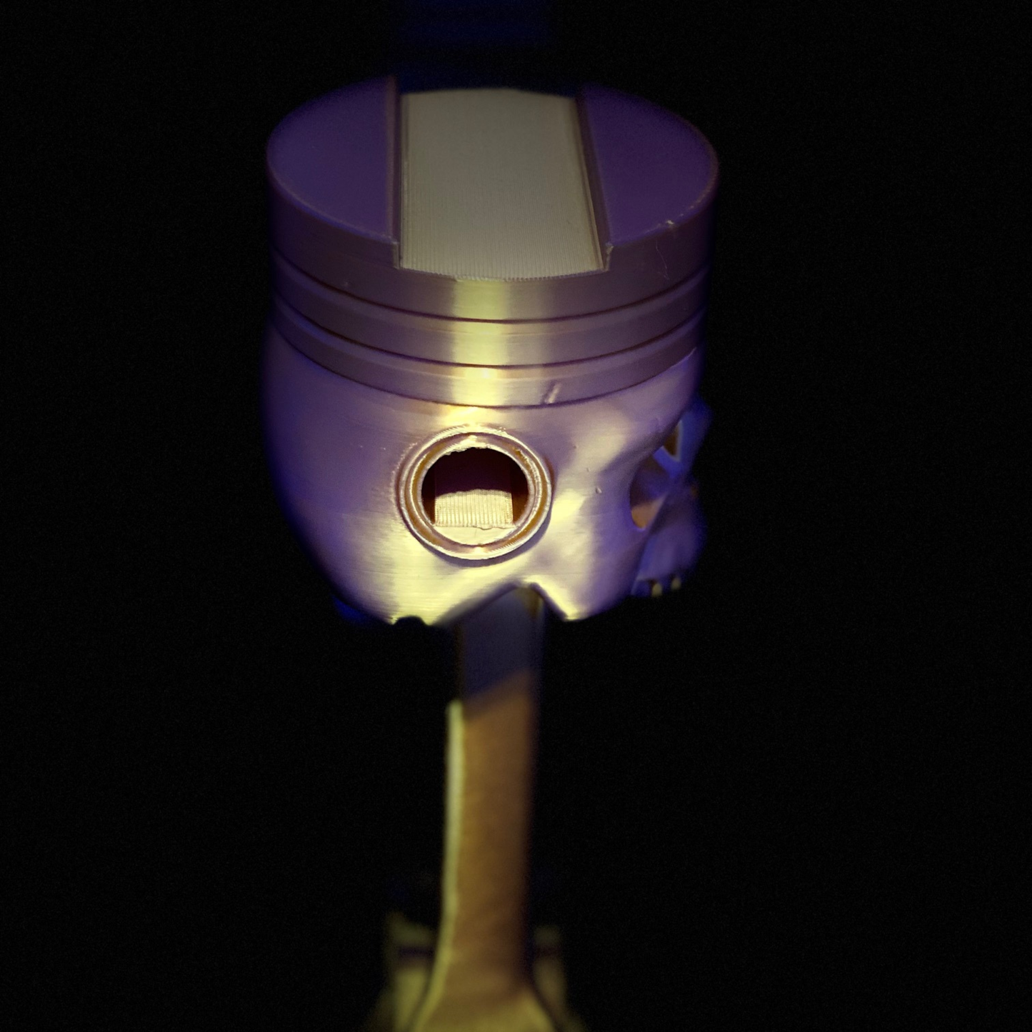 Metallic Gold Skull Piston Headphone Stand | Gaming Headset Holder | Unique Desk Decor/Man Cave Trophy