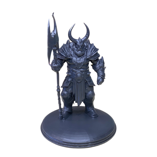 3D Printed Minotaur Warrior Figurine with Horns and Armor - Epic Miniature for RPG Games