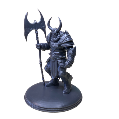 3D Printed Minotaur Warrior Figurine with Horns and Armor - Epic Miniature for RPG Games