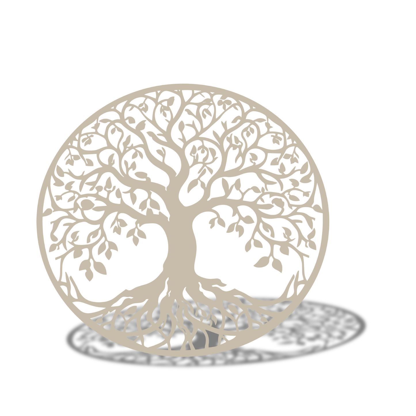 Unpainted Wooden Tree of Life Wall Art – 11.5 Inch Round – 3.5mm Thick Laser Cut Natural Wood