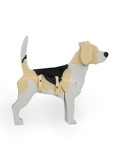 BuildInk 3D Printed Beagle Kit Card – Snap-Fit Dog Craft Model – DIY Decorative Display – Arts & Crafts Kit