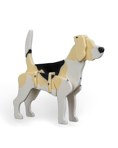 BuildInk 3D Printed Beagle Kit Card – Snap-Fit Dog Craft Model – DIY Decorative Display – Arts & Crafts Kit