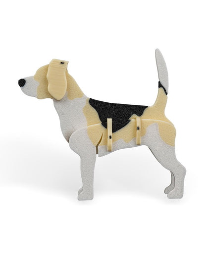 BuildInk 3D Printed Beagle Kit Card – Snap-Fit Dog Craft Model – DIY Decorative Display – Arts & Crafts Kit