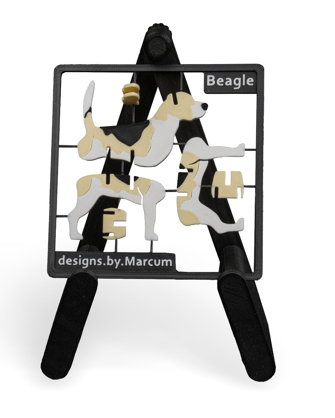 BuildInk 3D Printed Beagle Kit Card – Snap-Fit Dog Craft Model – DIY Decorative Display – Arts & Crafts Kit