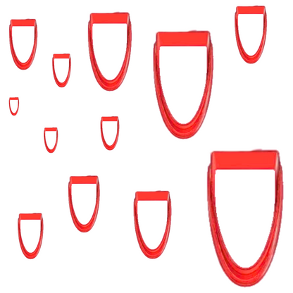 Half Oval Clay Cutter Set – 12 Sizes – 3D Printed in PLA – Polymer Clay Tools