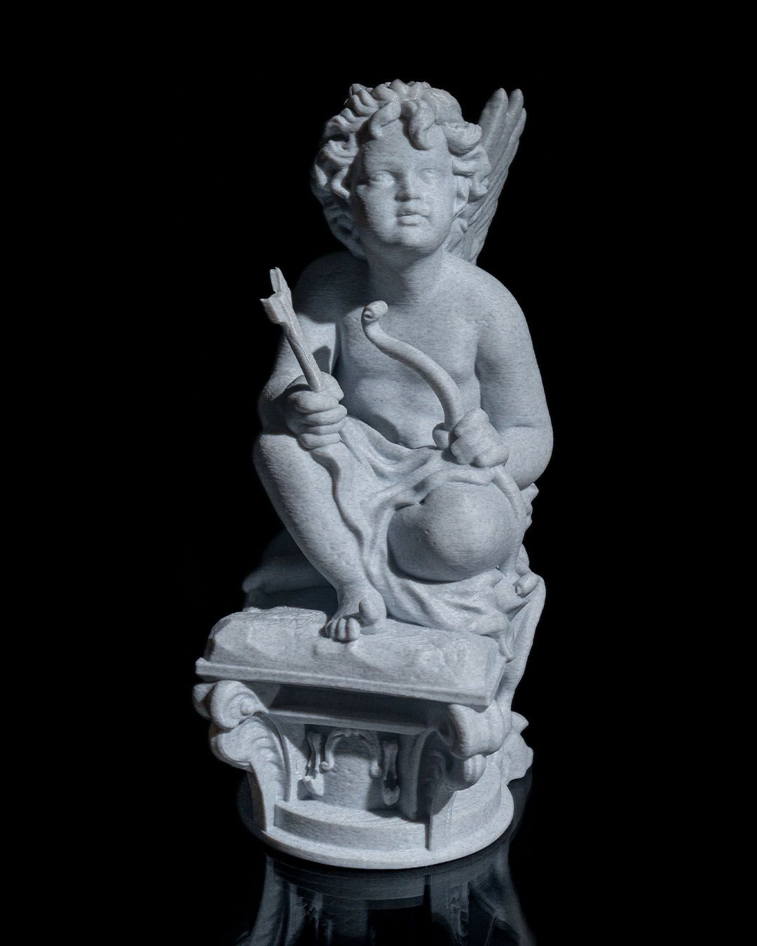 Cupid Statue Figurine 8.6” – 3D Printed Classical Angel Sculpture Home Decor