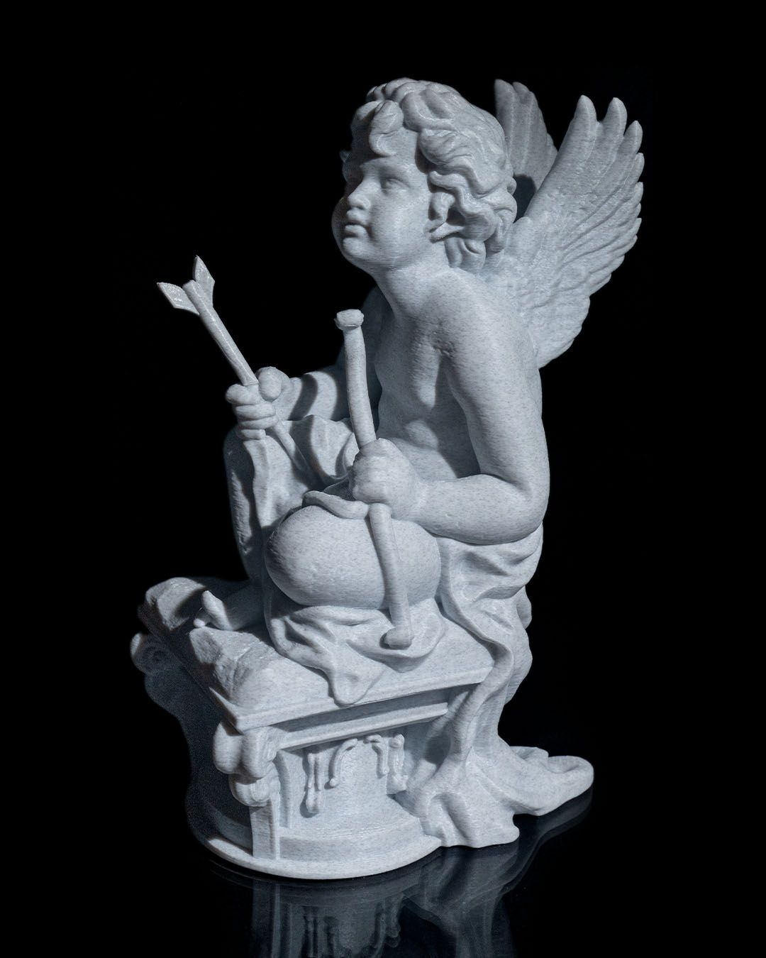 Cupid Statue Figurine 8.6” – 3D Printed Classical Angel Sculpture Home Decor