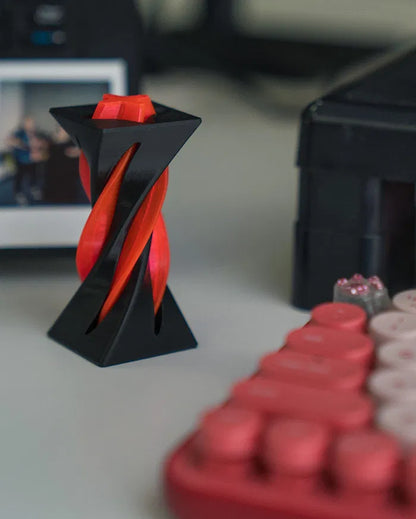 3-Pack 3D Printed Optical Illusion Helix Sculptures – Unique Spiral Fidget Decor Set – Impossible Cone Style Desk Toys for Adults & Kids