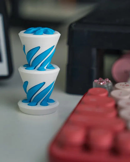 3-Pack 3D Printed Optical Illusion Helix Sculptures – Unique Spiral Fidget Decor Set – Impossible Cone Style Desk Toys for Adults & Kids