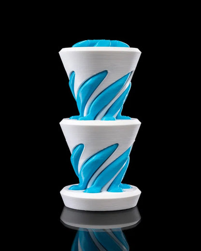 3-Pack 3D Printed Optical Illusion Helix Sculptures – Unique Spiral Fidget Decor Set – Impossible Cone Style Desk Toys for Adults & Kids