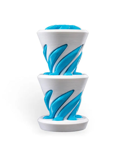 3-Pack 3D Printed Optical Illusion Helix Sculptures – Unique Spiral Fidget Decor Set – Impossible Cone Style Desk Toys for Adults & Kids