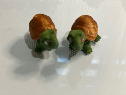 3D Printed Articulated Turtle Figurines – Handmade Poseable Desk Decor – Set of 2 Miniatures