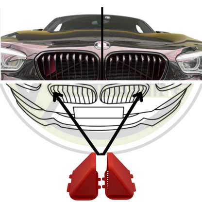 BMW Cold Air Intake Scoops – Left & Right with Integrated Grille – 3D Printed – Red