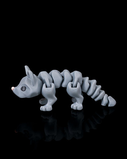 3D Printed Articulated Fox – Mini Flexible Desk Toy – 4 cm – Random Color