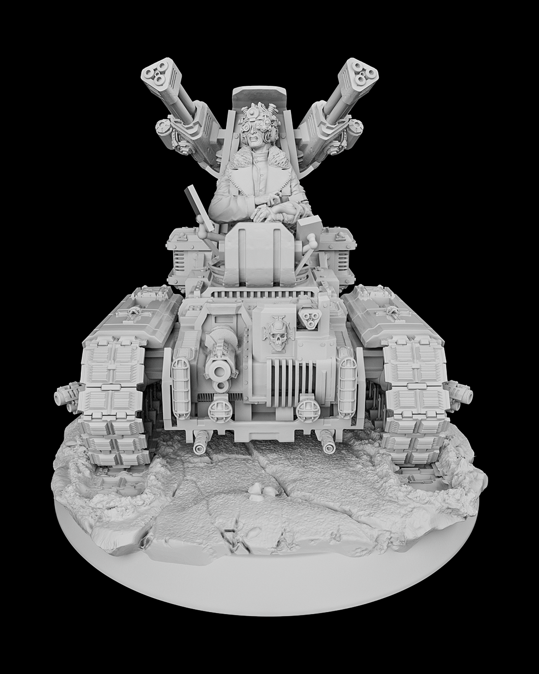 Mad Tank Sci-Fi Miniature 32mm Resin - Grimdark Wargaming Vehicle Proxy RPG
