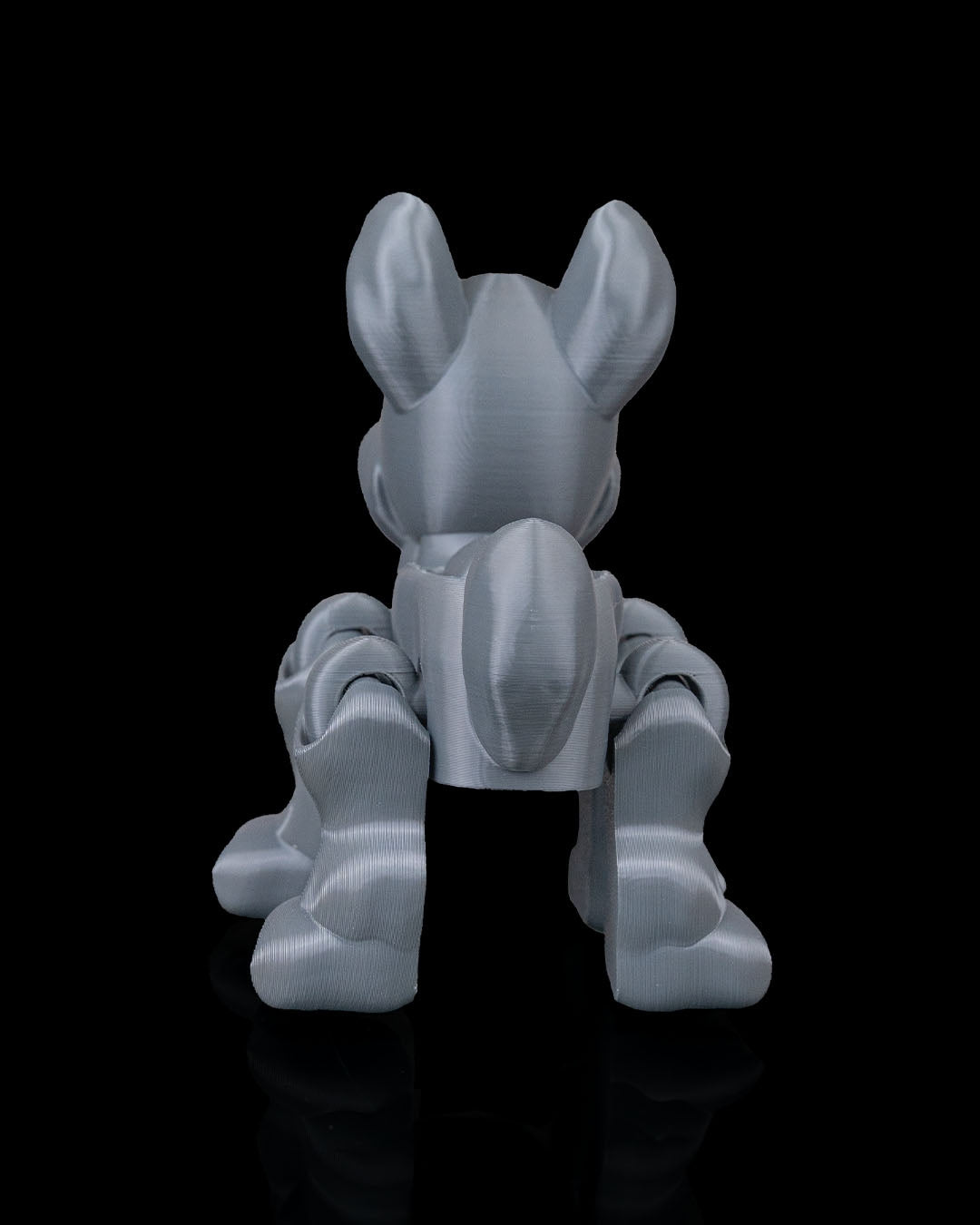 Articulated 3D Printed Puppy Dog Figure – Flexible Desk Toy – 8 cm – Gray